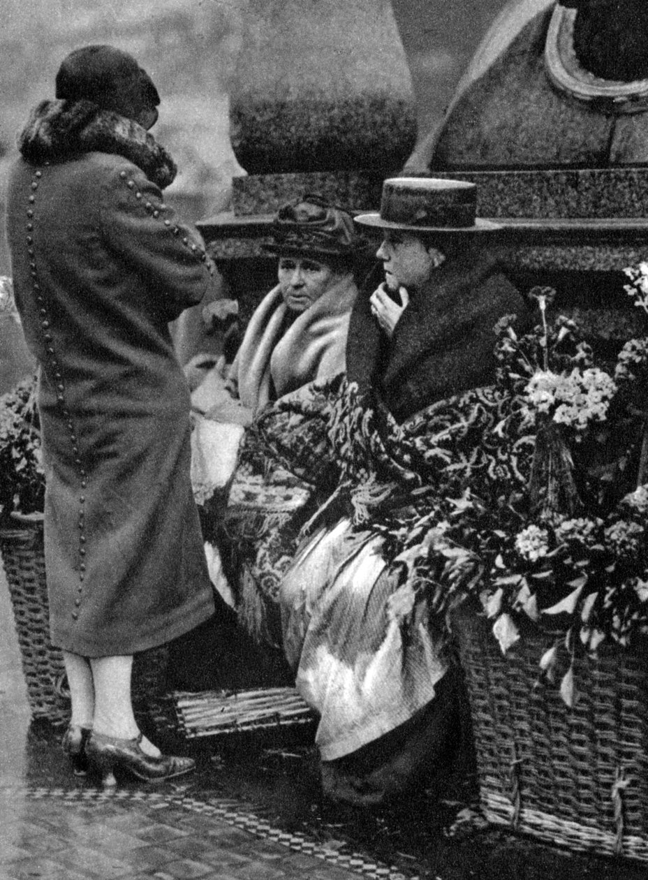 Prodejci květin, Piccadilly Circus, Londýn, 1926-1927 od Unbekannt