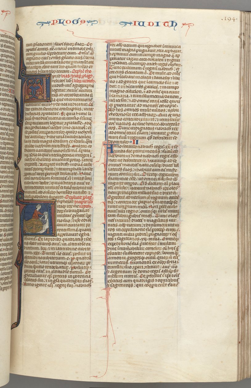 Fol. 194r, Judith, historická iniciála A, Judith stětí Holofernes, c. 1275-1300. od Unbekannt