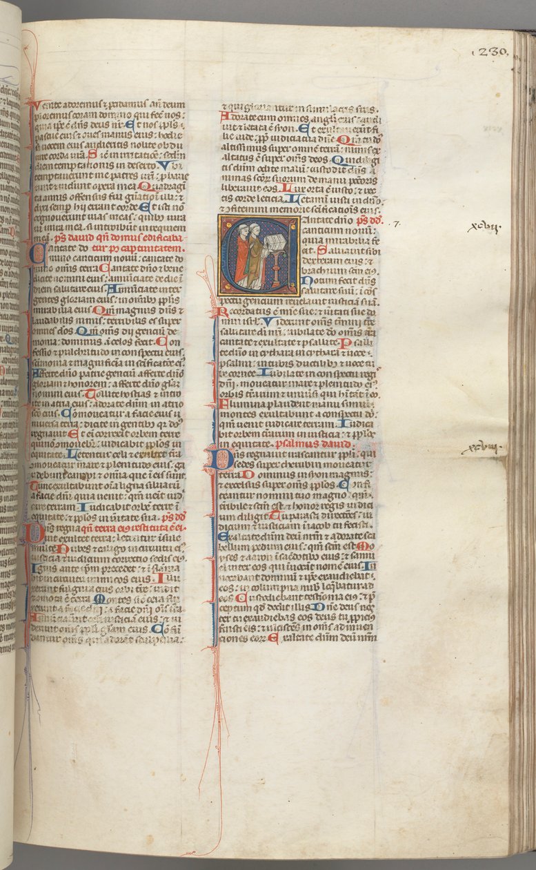 Fol. 230r, žalm 97, historická iniciála C, dva klerici zpívající u řečnického pultu. , c. 1275-1300. od Unbekannt