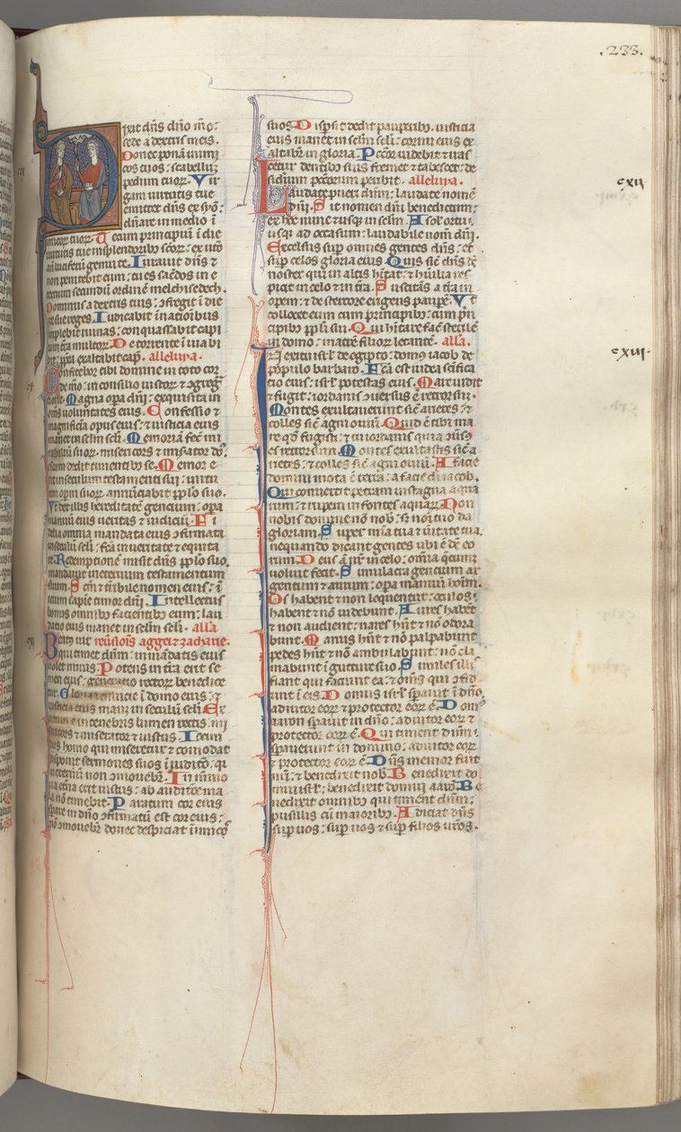 Fol. 233r, Žalm 109, historická iniciála D, Bůh Otec a Syn..., c. 1275-1300. od Unbekannt