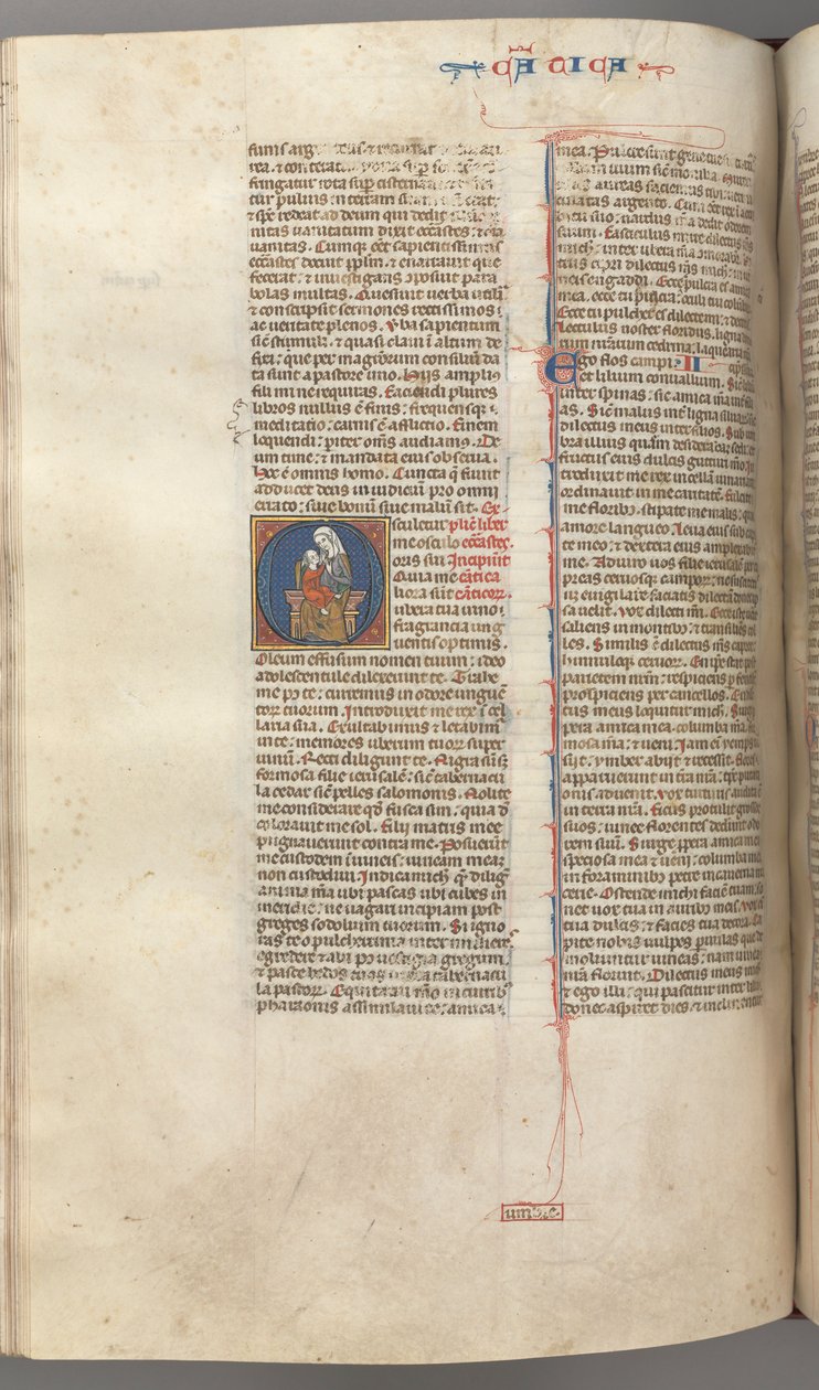 Fol. 249v, Píseň písní, historická iniciála O, panna a dítě, c. 1275-1300. od Unbekannt