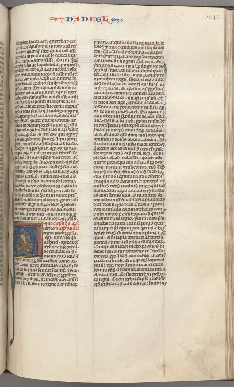 Fol. 341r, Daniel, historická iniciála A, Daniel v jámě lvové, c. 1275-1300. od Unbekannt