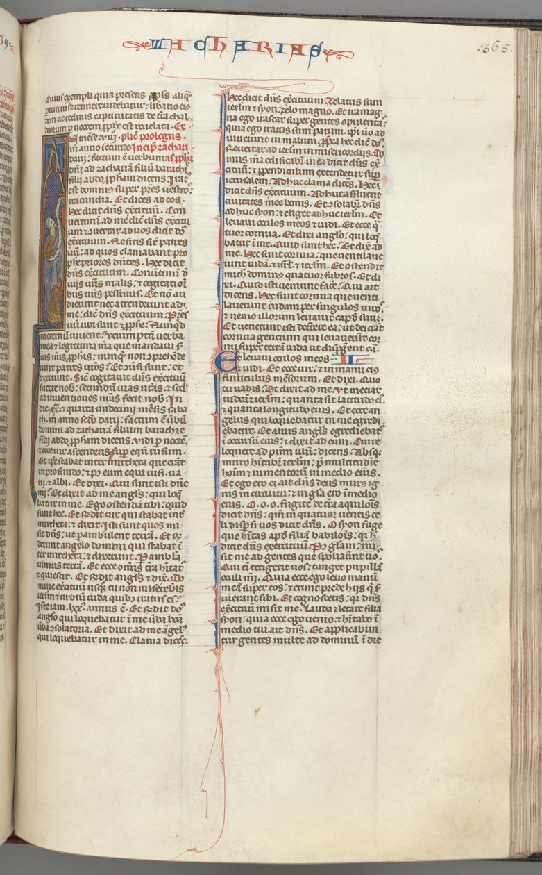 Fol. 365r, Zachariáš, historická iniciála I, Zachariáš stojící se svitkem, kol. 1275-1300. od Unbekannt