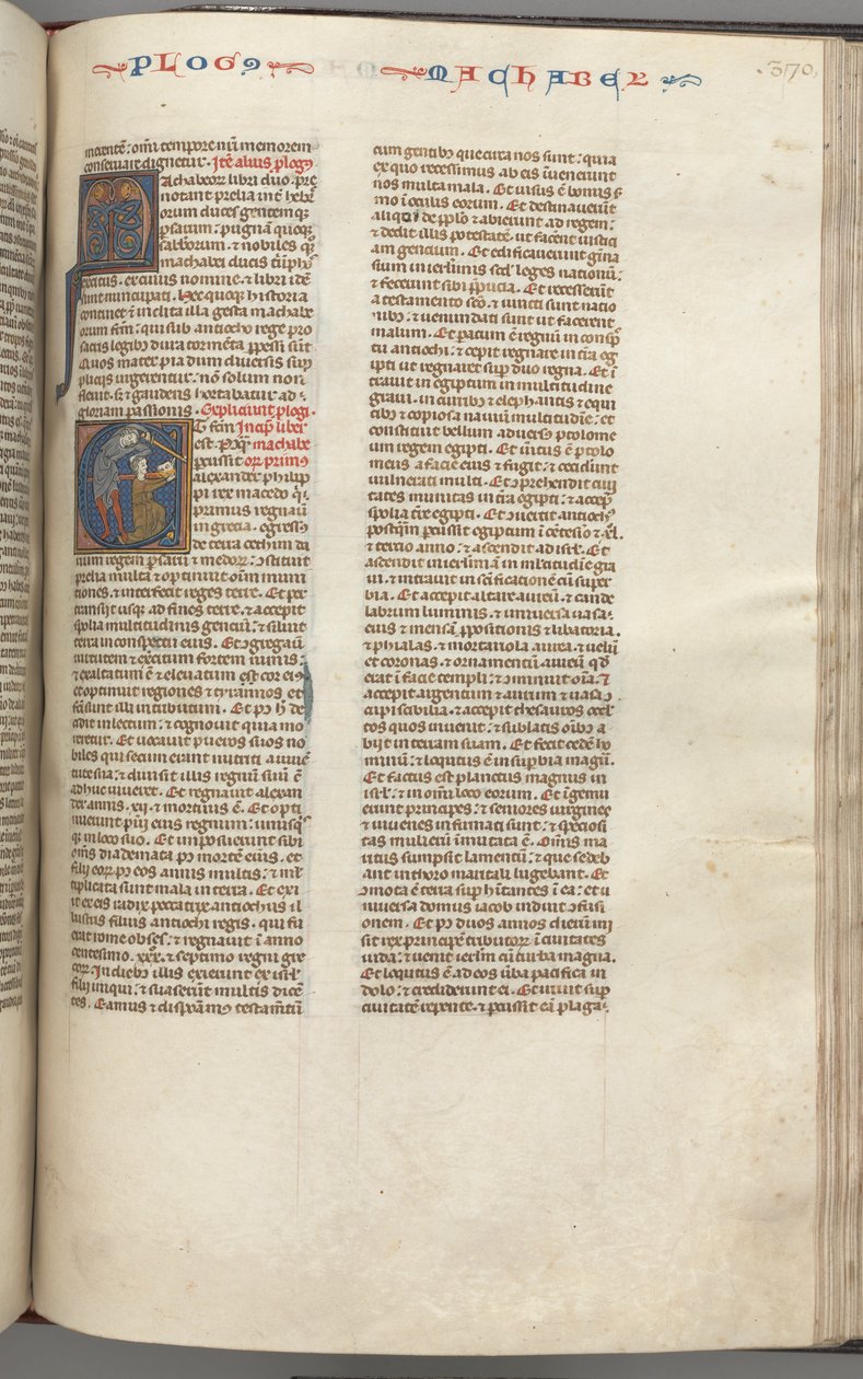 Fol. 370r, Maccabees I, historická iniciála E, Mathathias zabíjející modlářského Žida, c. 1275-1300. od Unbekannt