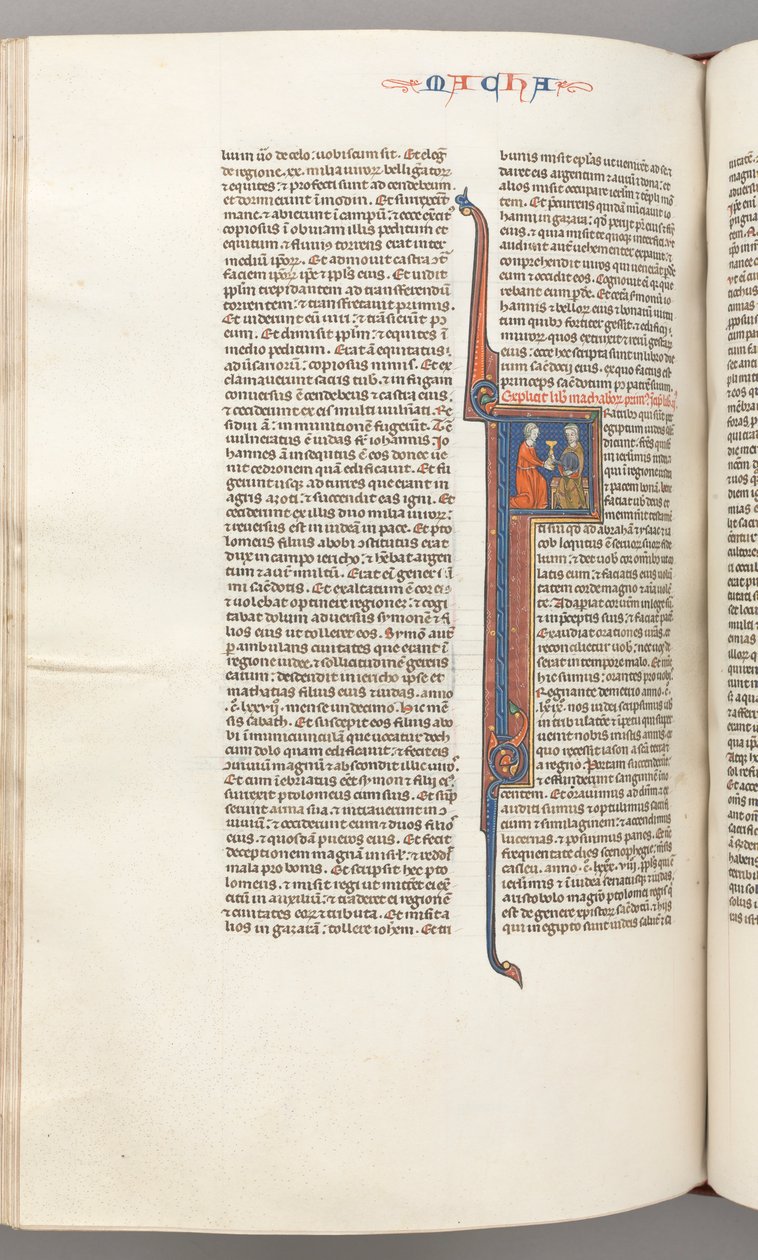 Fol. 382v, Makabejci II, historická iniciála F, zlatý kalich předložený Židovi, c. 1275-1300. od Unbekannt