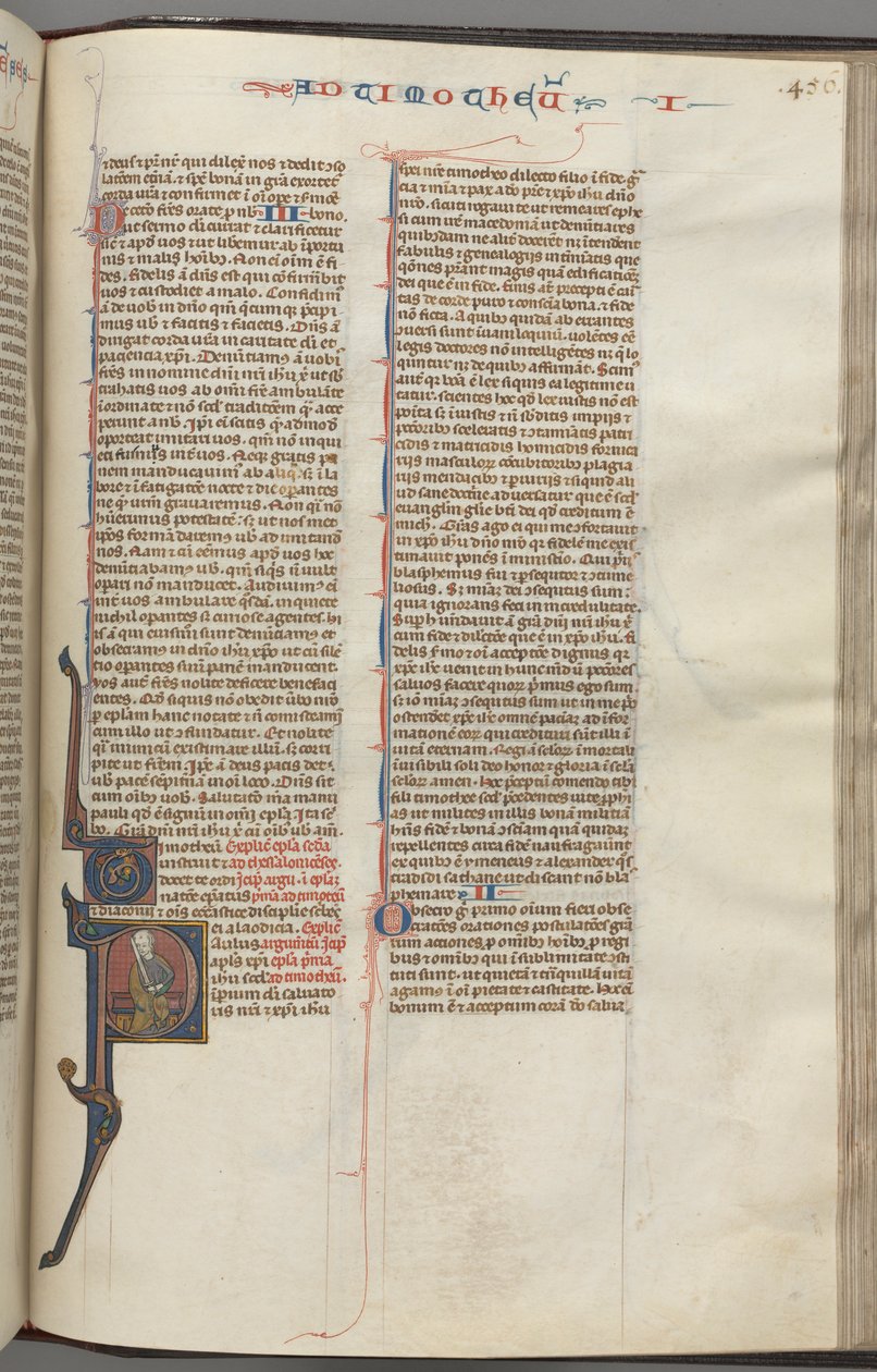 Fol. 456r, Timothy I, historická iniciála P, Pavel sedící, c. 1275-1300. od Unbekannt