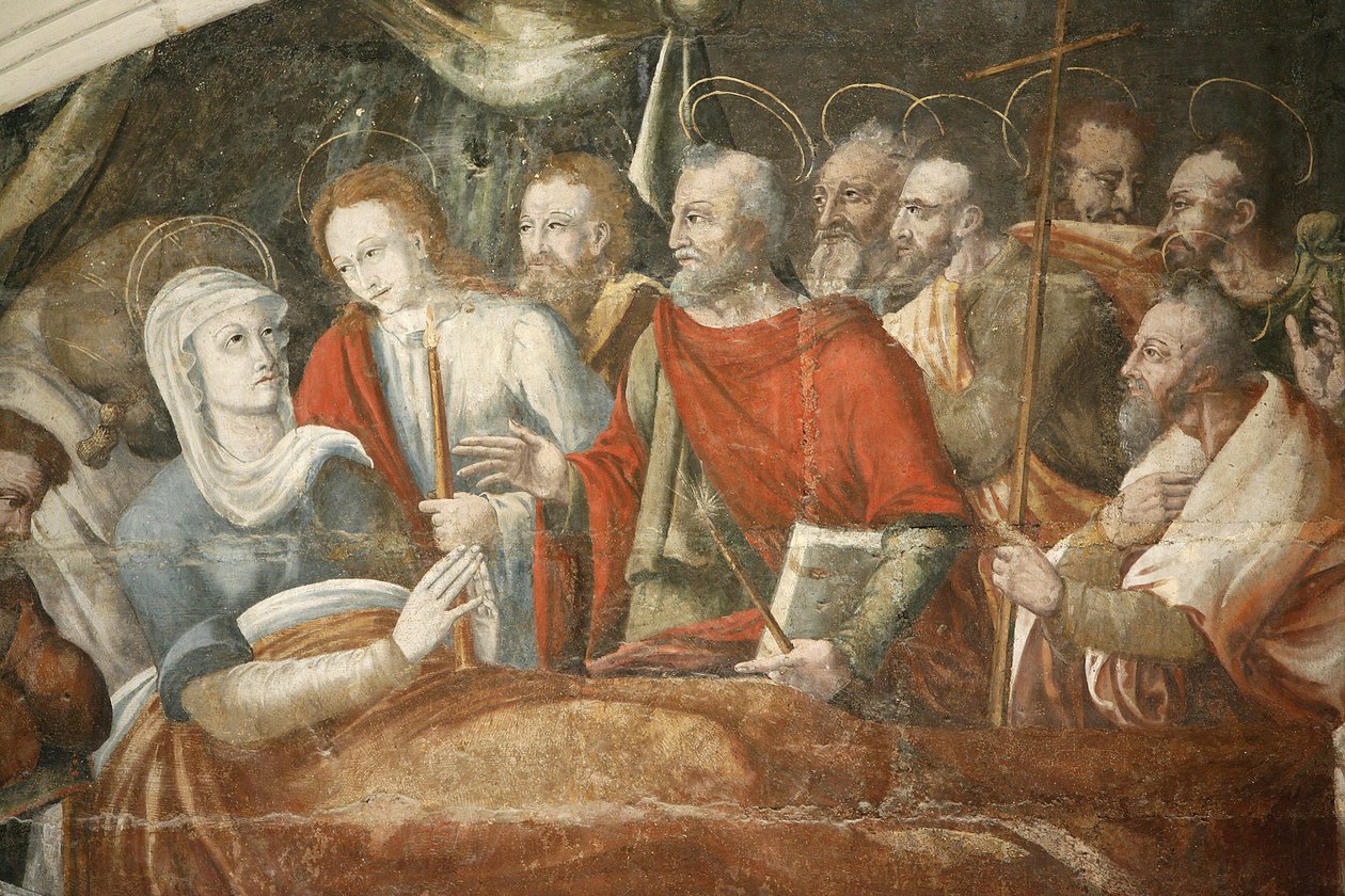 Obraz kapituly opatství Fontevrault (Fontevraud): Mariina smrt namaloval Thomas Pot (detail) kolem roku 1563, Fontevraud, Francie od Unbekannt