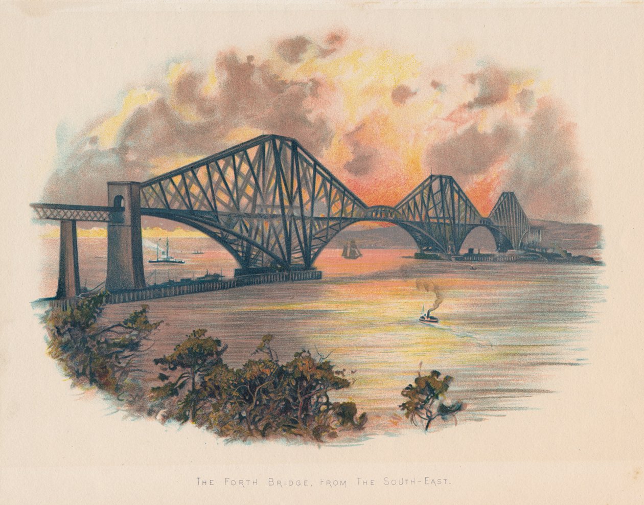Forth Railway Bridge z jihovýchodu, Skotsko, c1895 od Unbekannt