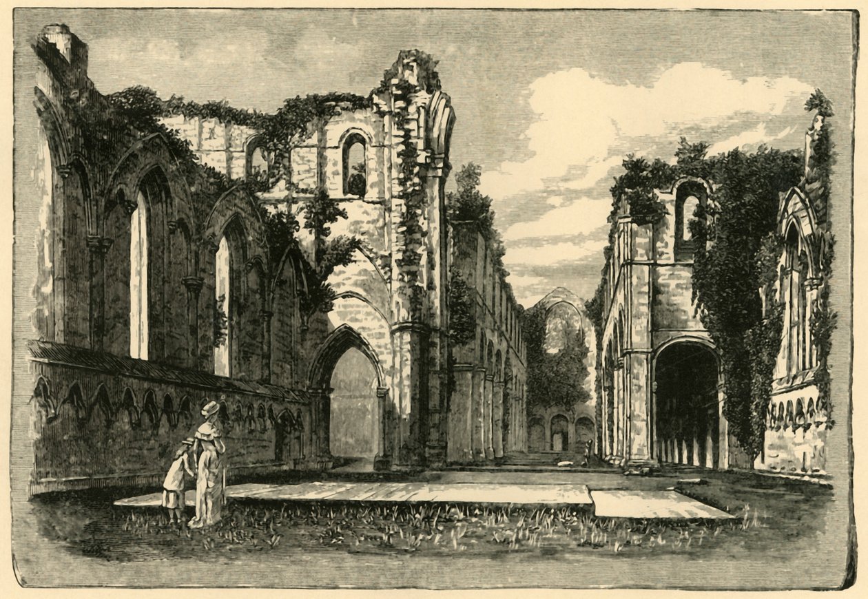 Fountains Abbey, 1898. od Unbekannt
