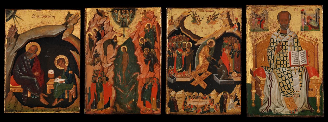 Čtyři ikony z páru panelů dveří, možná část polyptychu..., začátek 15. století. od Unbekannt