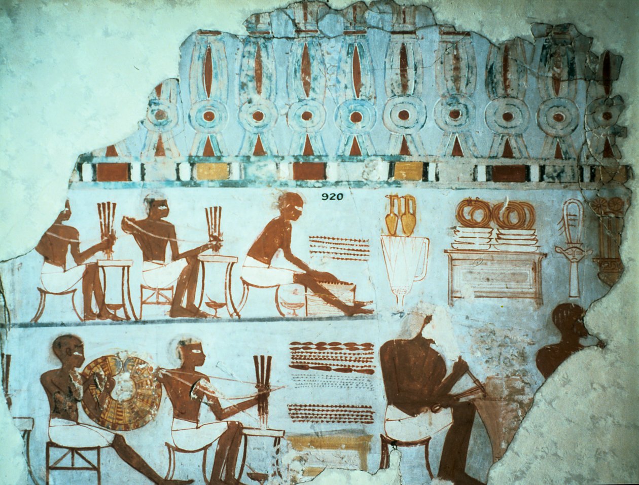 Fragment malované omítky z hrobky Sebekhotepa, z Théb, Egypt, 18. dynastie, c1400 př.nl od Unbekannt