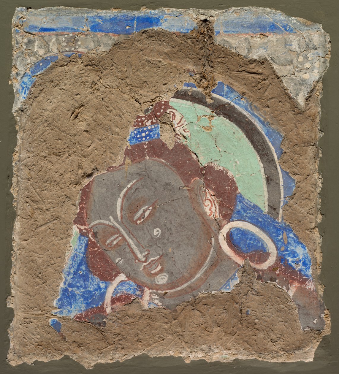 Fragment s hlavou bódhisattvy, 600-650. od Unbekannt