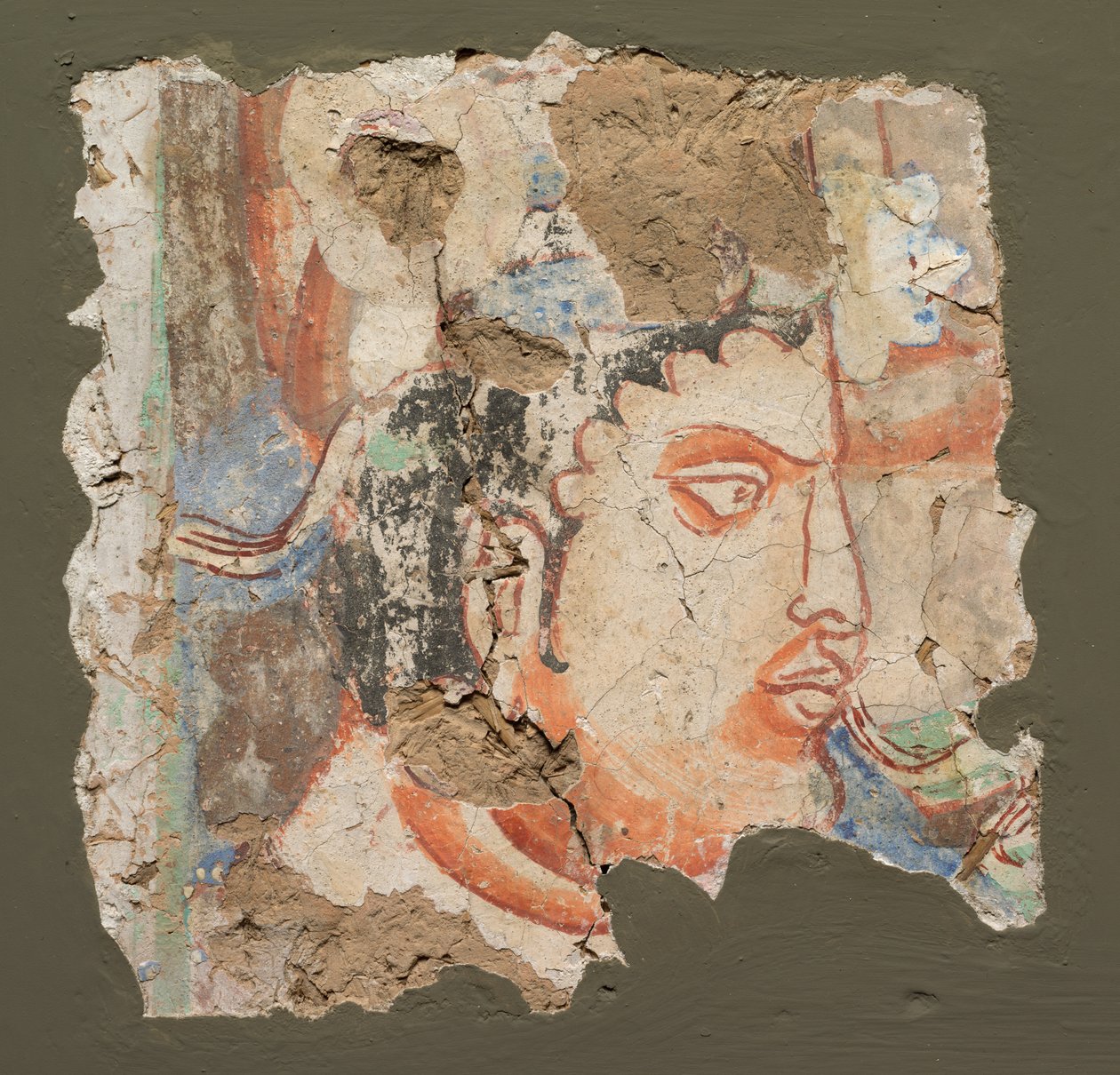 Fragment s hlavou bódhisattvy, c. 600-650. od Unbekannt