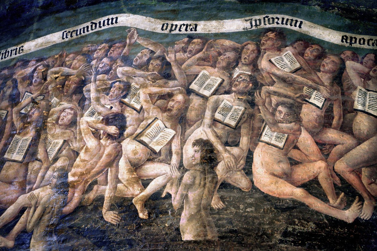 Francie, Tarn, Albi, Cathedrale Sainte-Cecile, freska posledního soudu, - (1474-konec 15. stol.), sestup do podsvětí, detail od Unbekannt
