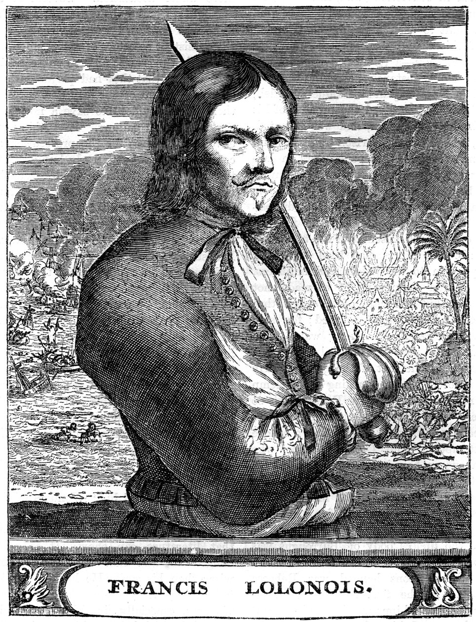 Francois lOllonois, francouzský bukanýr ze 17. století, c1880 od Unbekannt