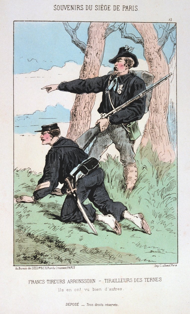 Francs Tireurs Arronssohn - Tirailleurs des Ternes, obležení Paříže, 1870-1871 od Unbekannt