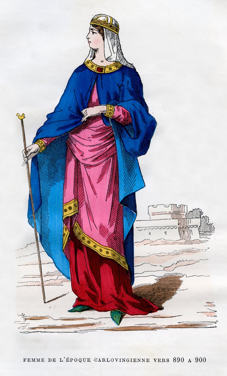 Franská žena z doby Karolinů, 890-900 1882-1884 od Unbekannt