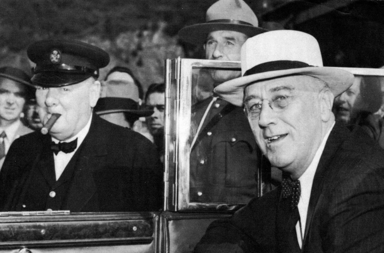 Setkání Franklina D. Roosevelta a Winstona Churchilla v Quebecu, Kanada, 1944 od Unbekannt