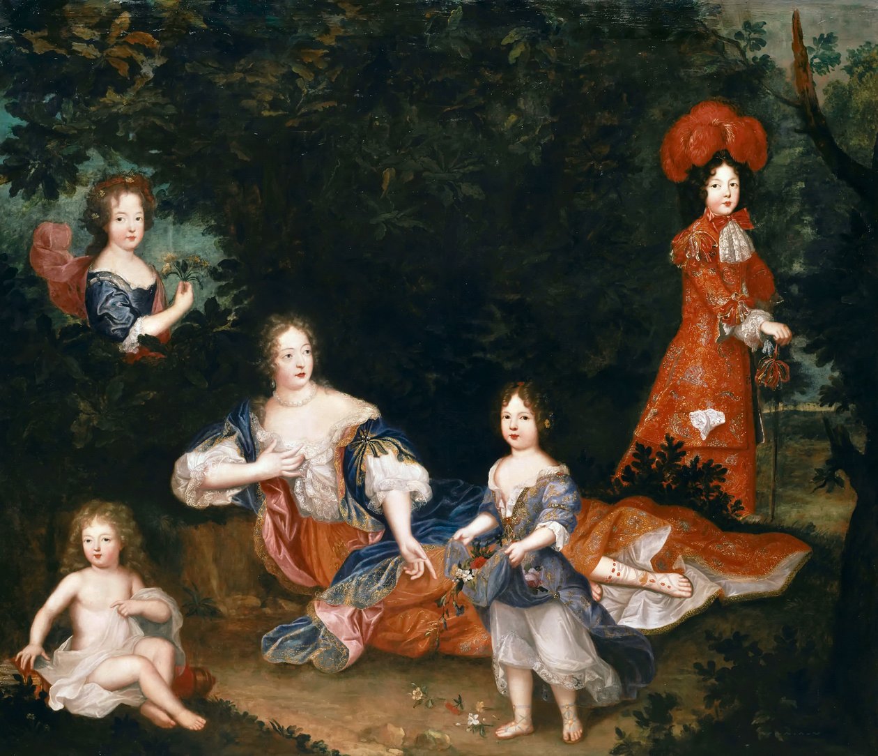 Françoise-Athénaïs de Rochechouart, markýza de Montespan 1640-1707 a její děti od Unbekannt