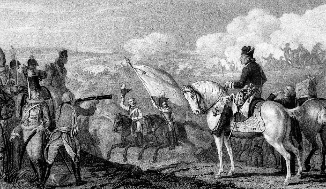 Frederick II., Veliký 1712-1786, pruský král od roku 1740, v bitvě u Rossbachu, 1757 od Unbekannt