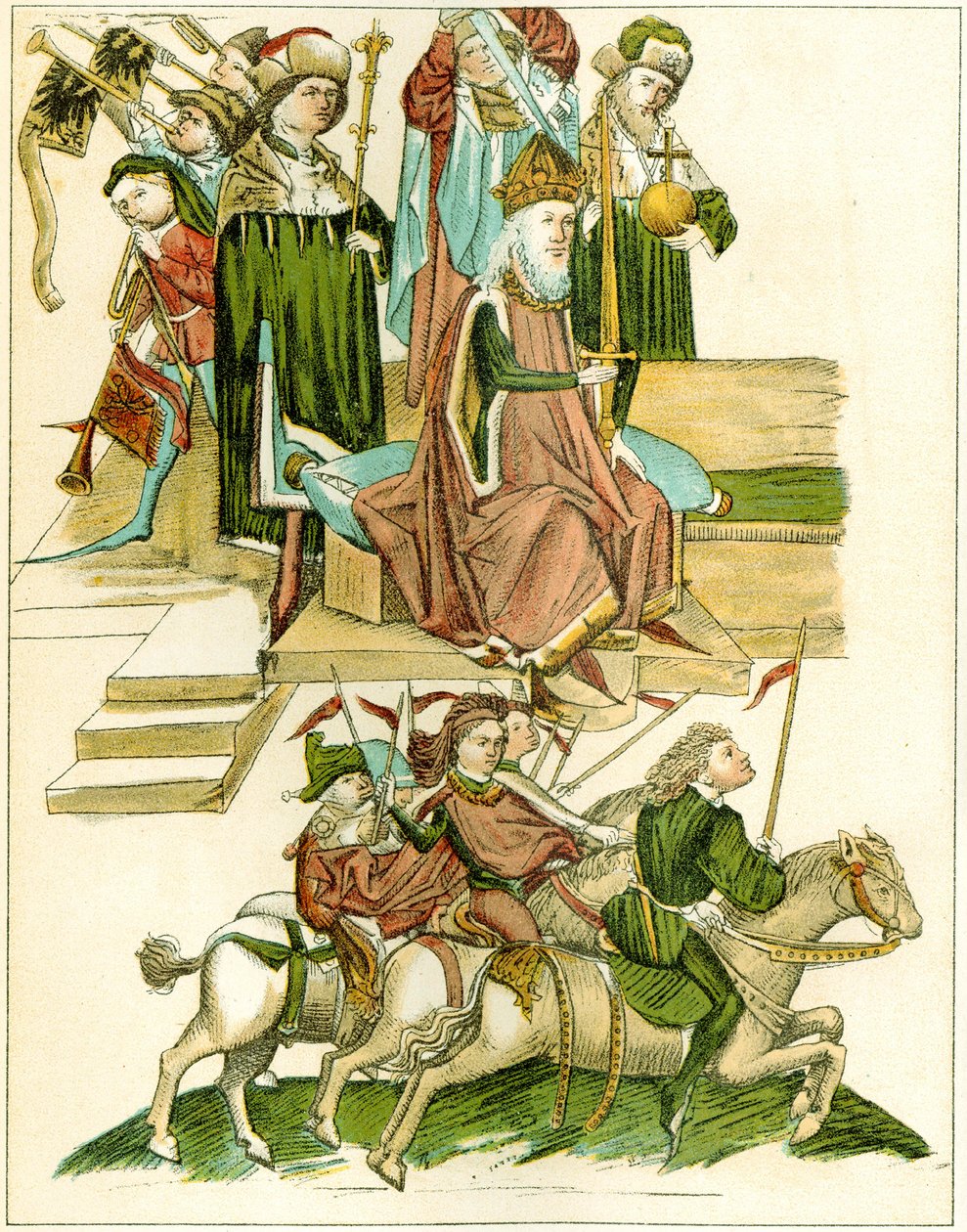 Frederick I. dostává Braniborskou kopii ilustrace z ilustrované kroniky Richentals, c. 1440 od Unbekannt