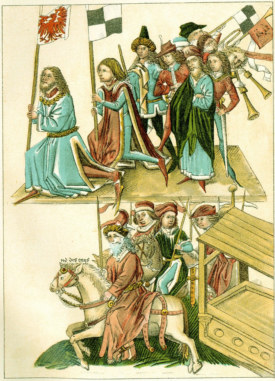 Frederick I. dostává Braniborskou kopii ilustrace z ilustrované kroniky Richentals, c. 1440 od Unbekannt