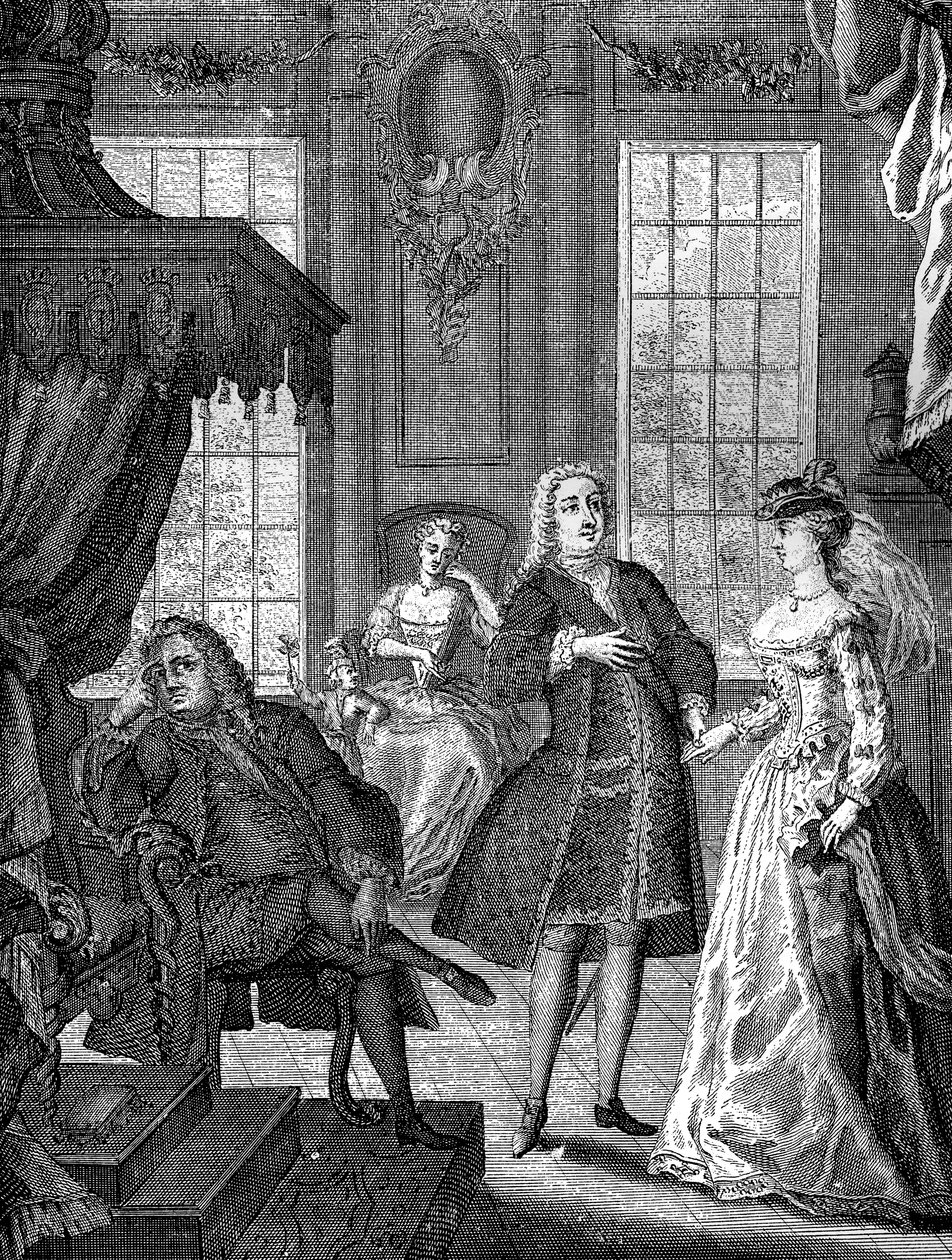 Frederick princ z Walesu a princezna Augusta Saxe-Gotha, 1736 od Unbekannt