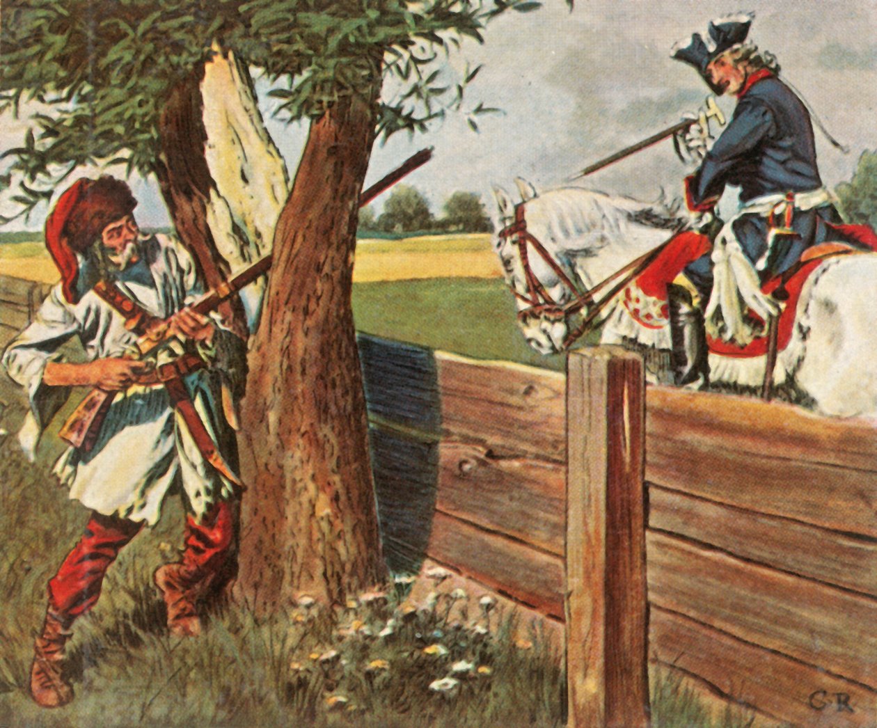 Fridrich Veliký uniká nebezpečí rychlým myšlením, 1758, 1936. od Unbekannt