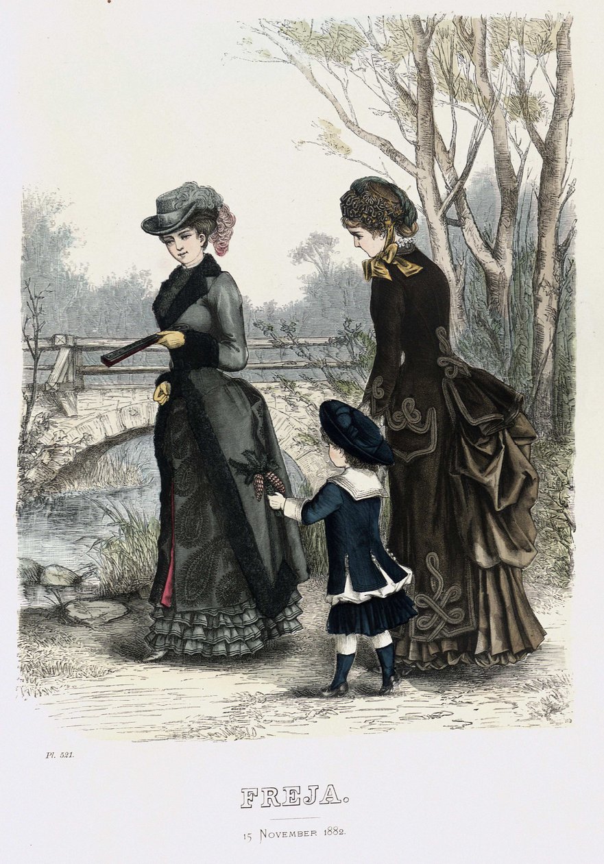 Freja- ilustroval skandinávský módní časopis 1882, ilustrace č. 21 od Unbekannt