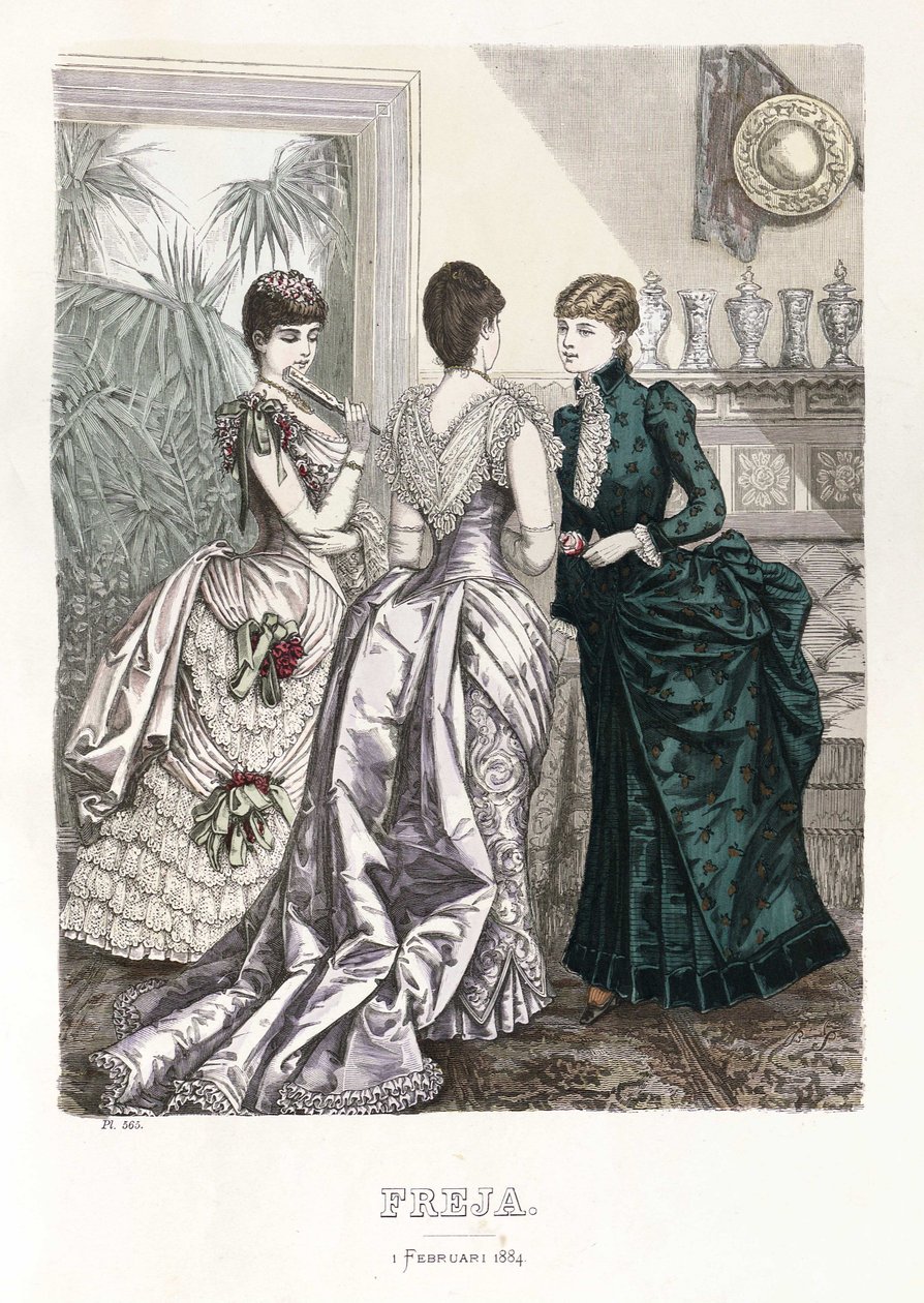Freja- ilustroval skandinávský módní časopis 1884, ilustrace č. 3 od Unbekannt