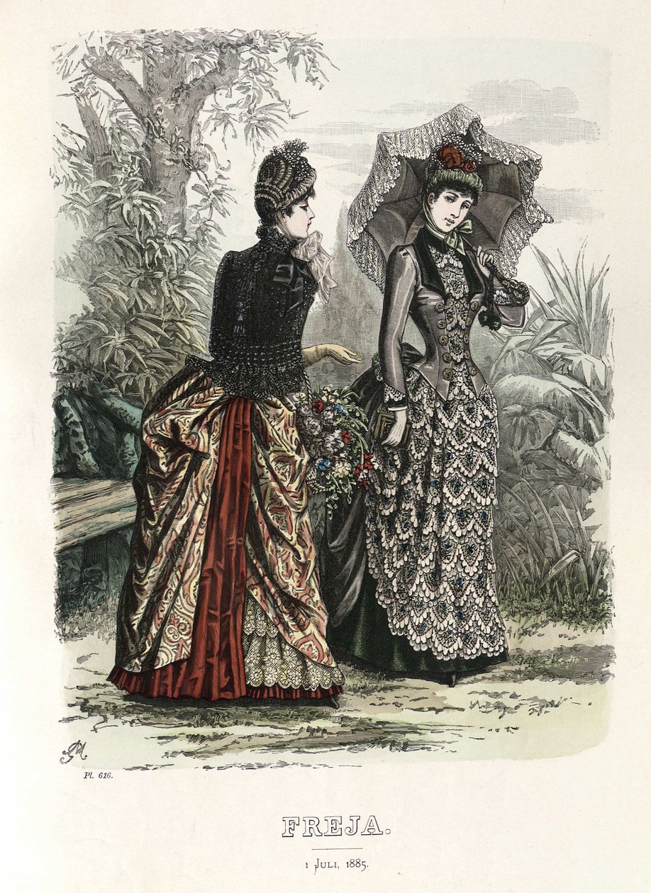 Freja- ilustroval skandinávský módní časopis 1885, ilustrace č. 13 od Unbekannt