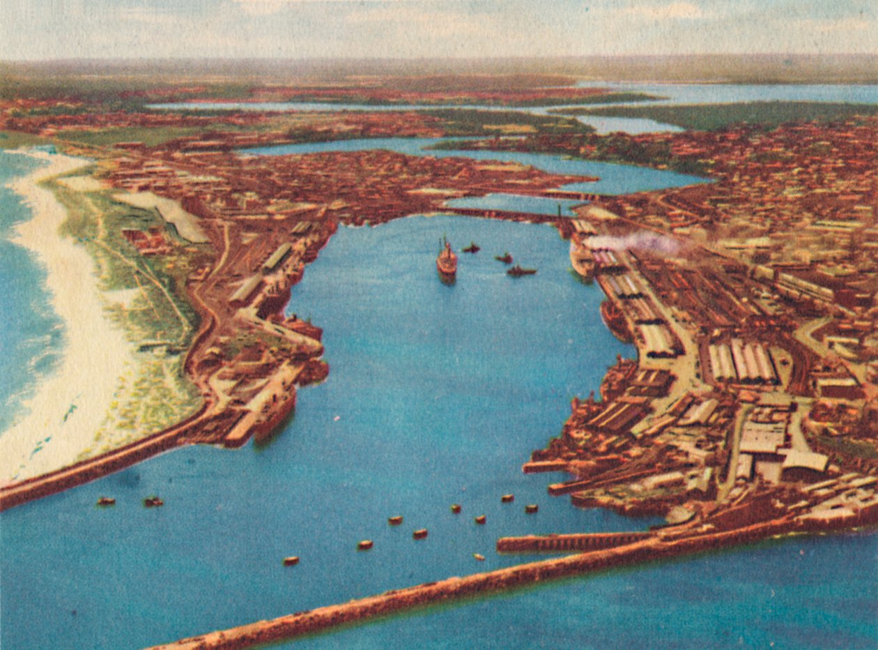 Fremantle Harbor ze vzduchu, c1947. od Unbekannt