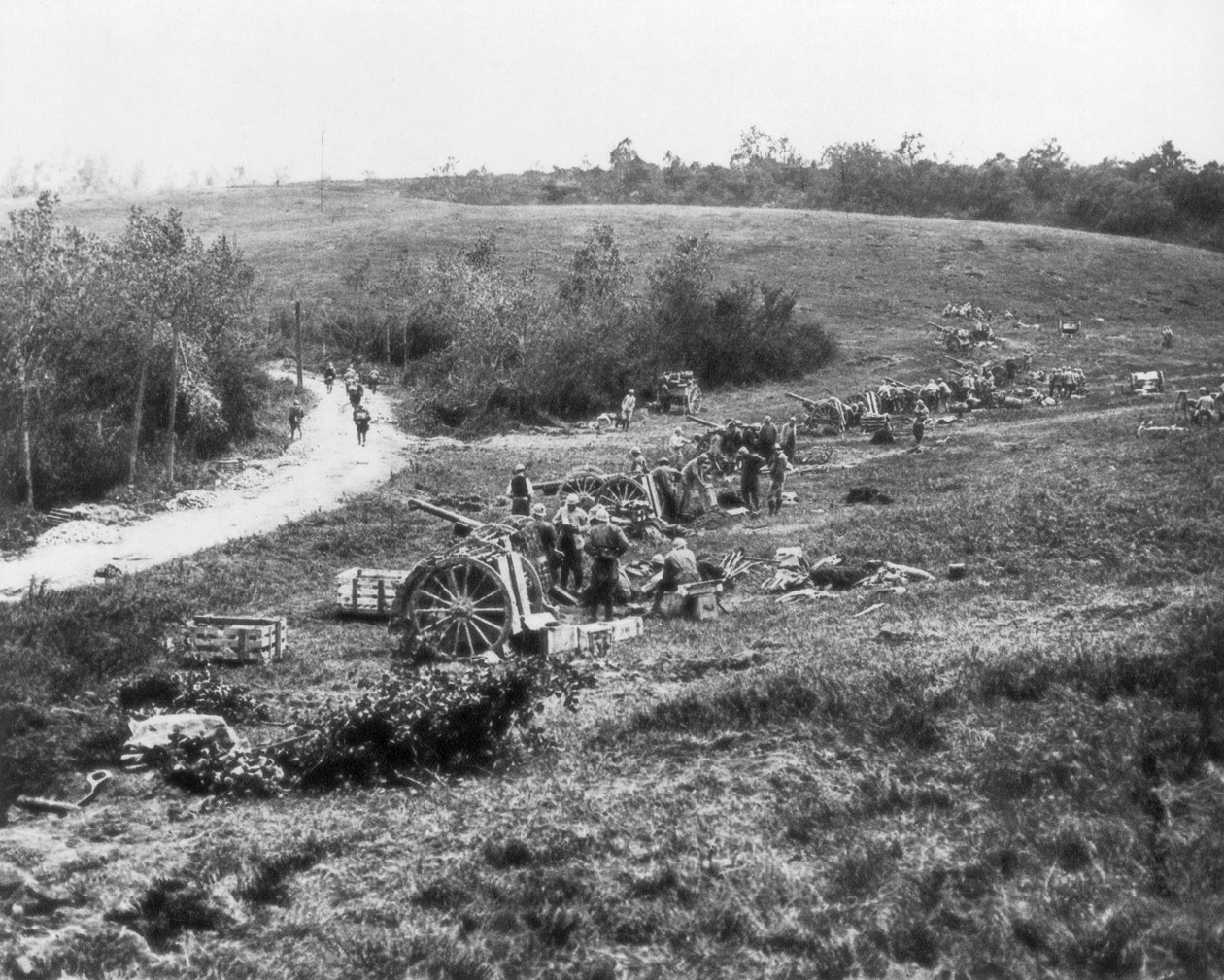 Francouzská 75. dělostřelecká baterie, Aisne, Francie, 18. července 1918 od Unbekannt