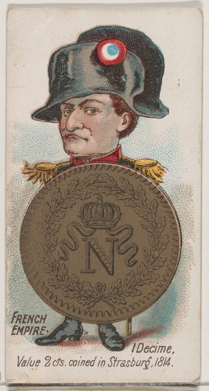 Francouzské impérium, 1 Decime, ze série Coins of All Nations N72, variace 1 pro Duke ..., 1889. od Unbekannt