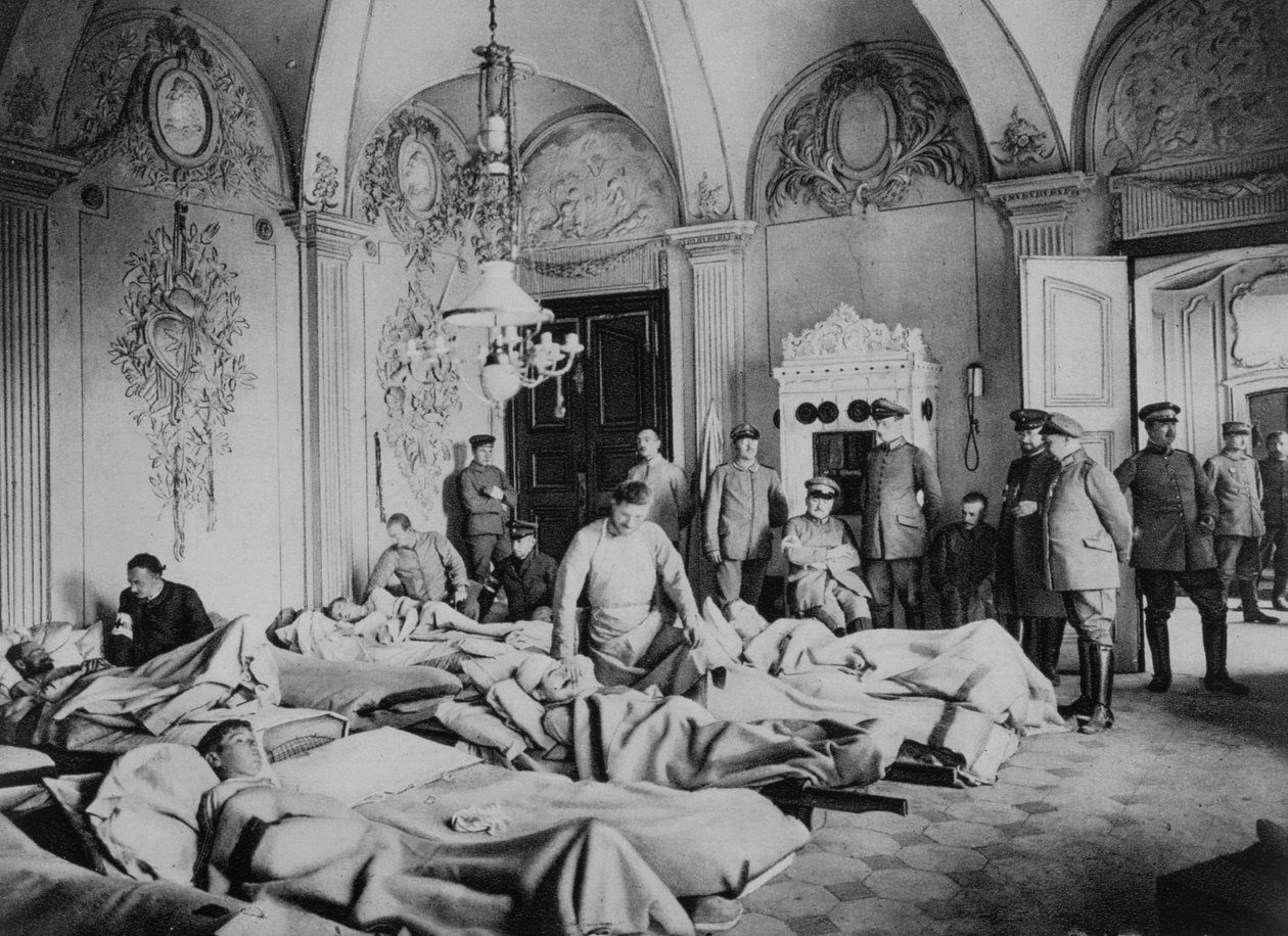 Francouzi a Němci zraněni na zámku ve Francii, první světová válka, 1915 od Unbekannt