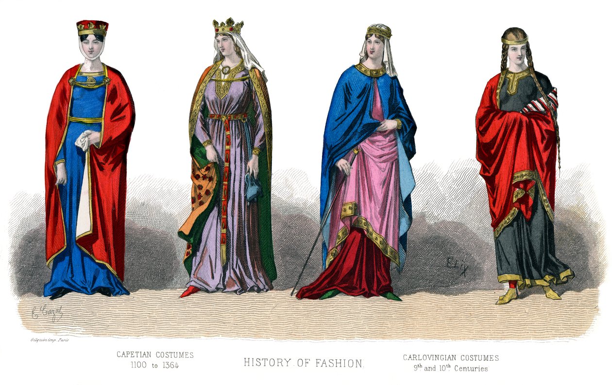 Francouzský kostým: Capetian, Carlovingian, 1882 od Unbekannt