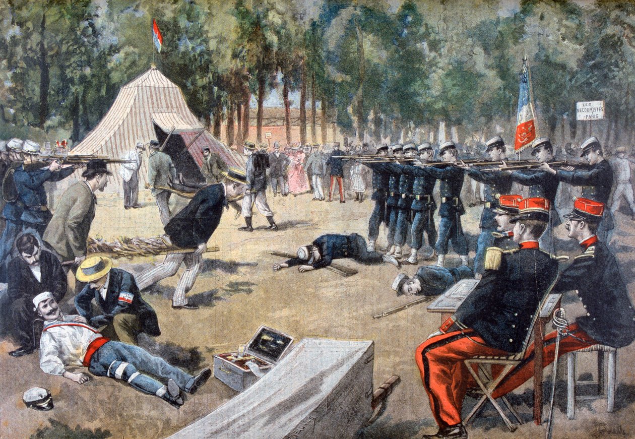 Francouzské vojenské manévry: pracovníci první pomoci, 1897 od Unbekannt