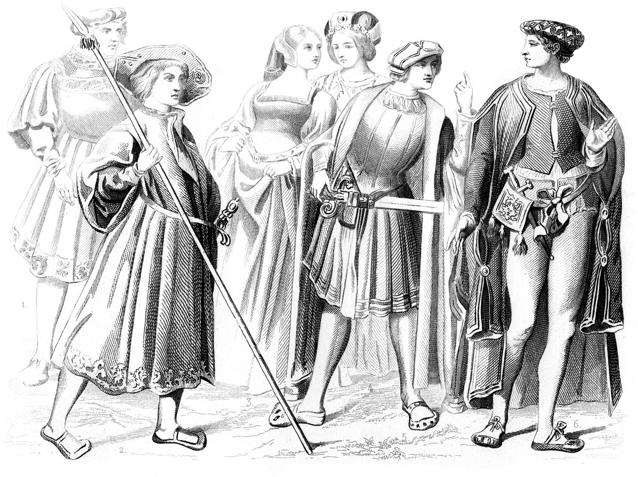 Francouzští šlechtici a ženy, gardisté a gentleman, 15. století 1849 od Unbekannt