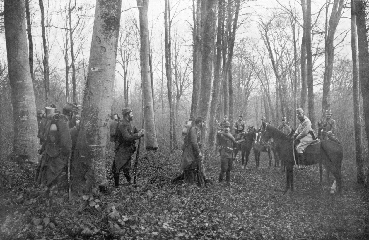Francouzské hlídky v lese Argonne, Francie, 1915 od Unbekannt