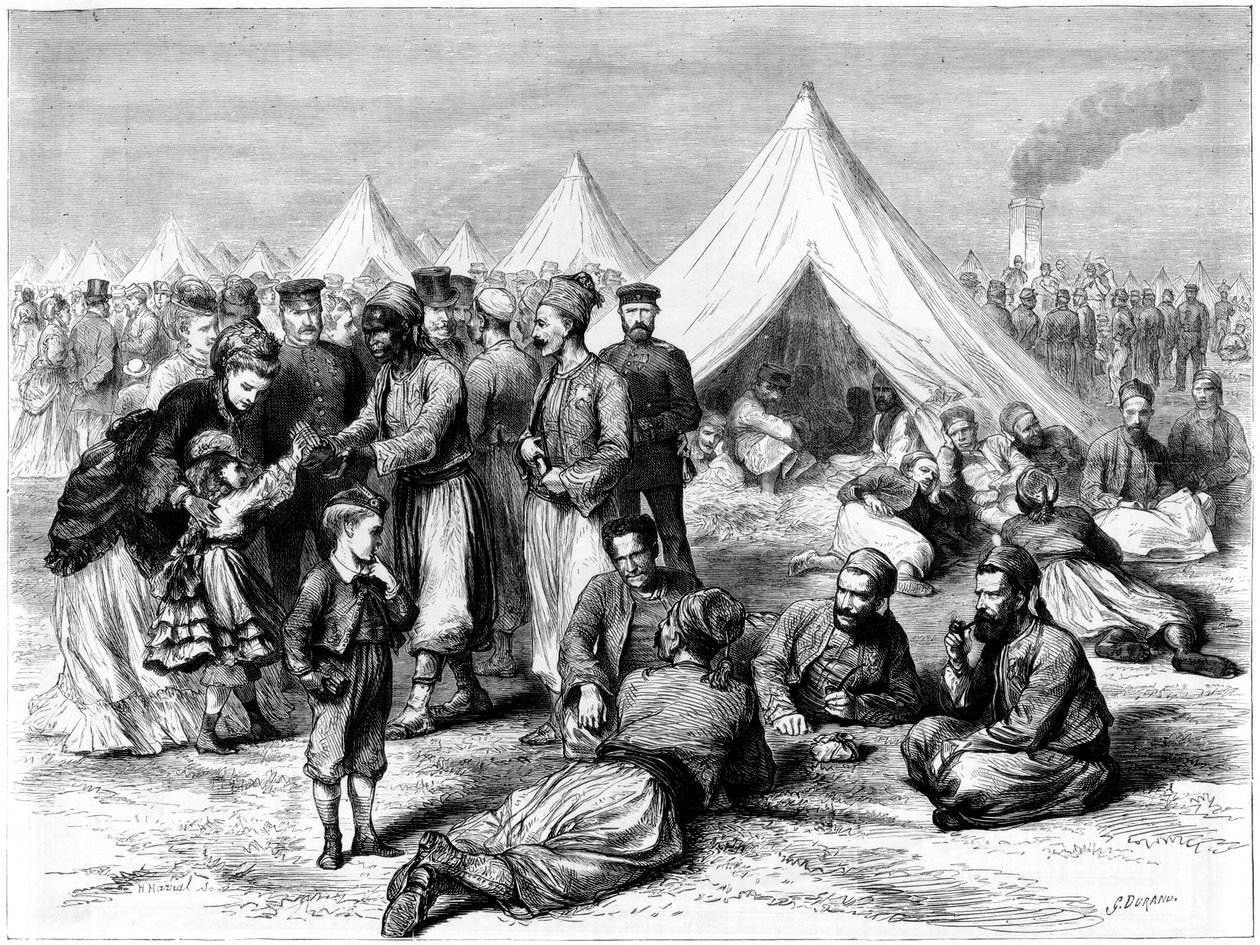 Francouzský zajatecký tábor ve Wahn, poblíž Kolína nad Rýnem, francouzsko-pruská válka, 1870 od Unbekannt