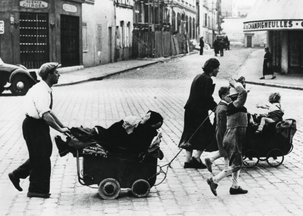 Francouzští uprchlíci vracející se domů po pádu Francie k Němcům, Francie, červenec 1940 od Unbekannt