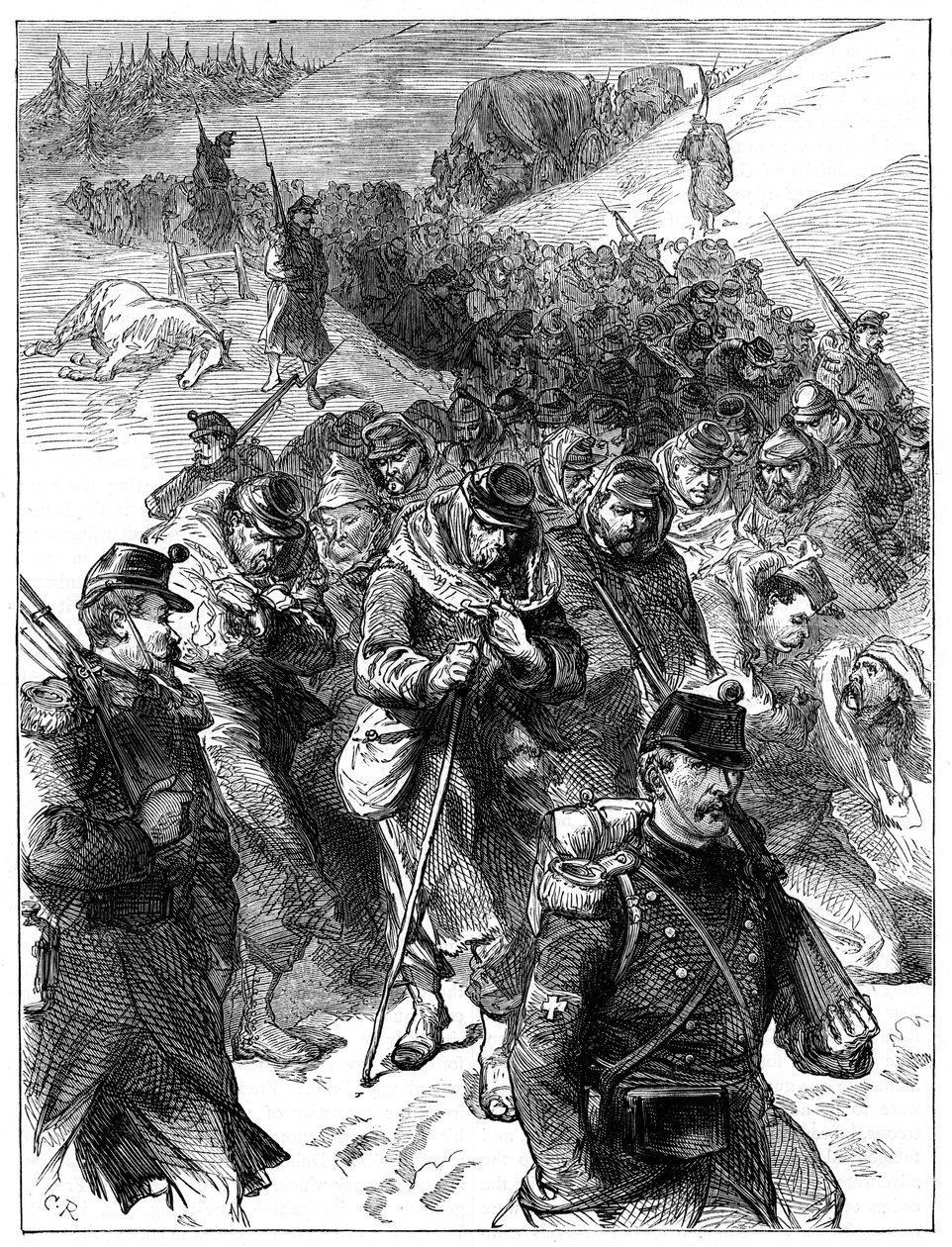 Francouzský ústup do Švýcarska, 30. ledna-1. února 1871 c1880 od Unbekannt