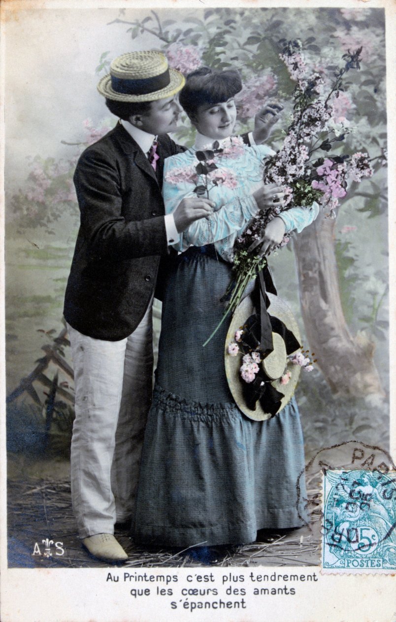 Francouzská romantická pohlednice, c1900 od Unbekannt