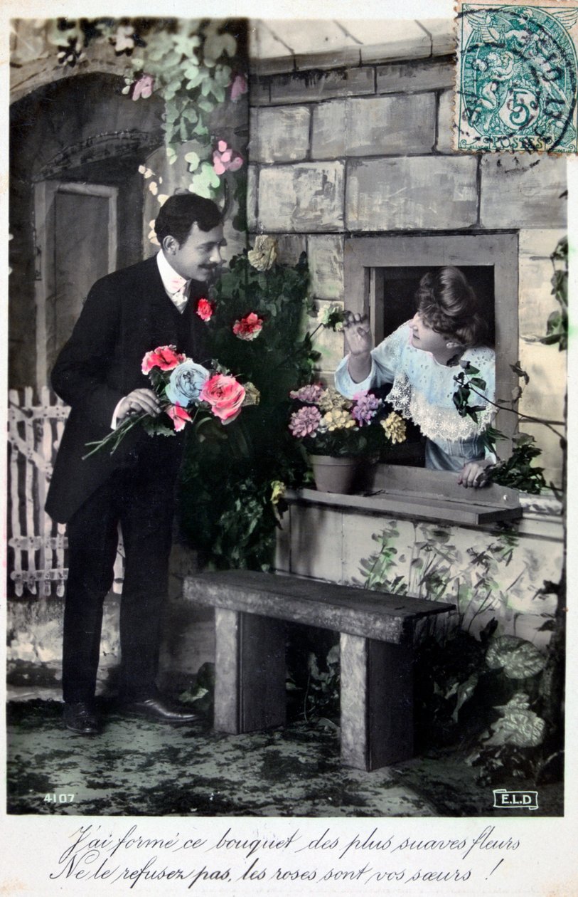 Francouzská romantická pohlednice, c1900 od Unbekannt