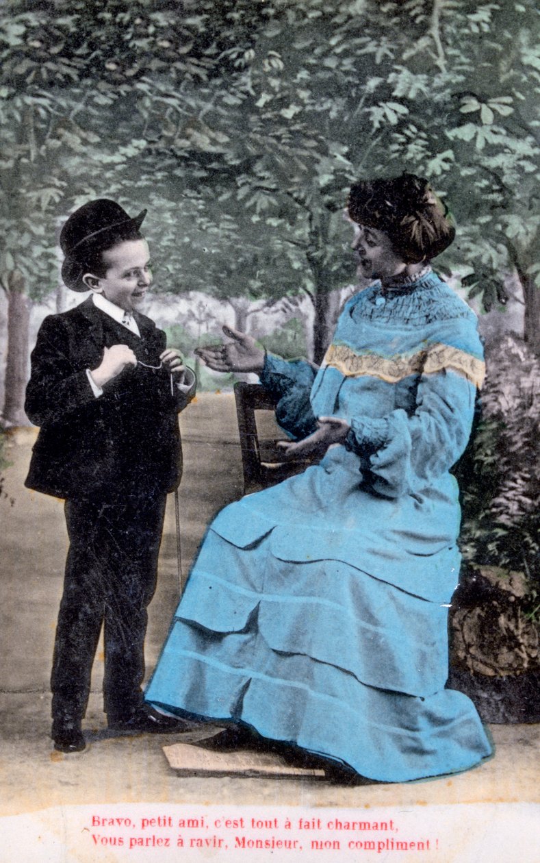 Francouzská romantická pohlednice, c1900 od Unbekannt