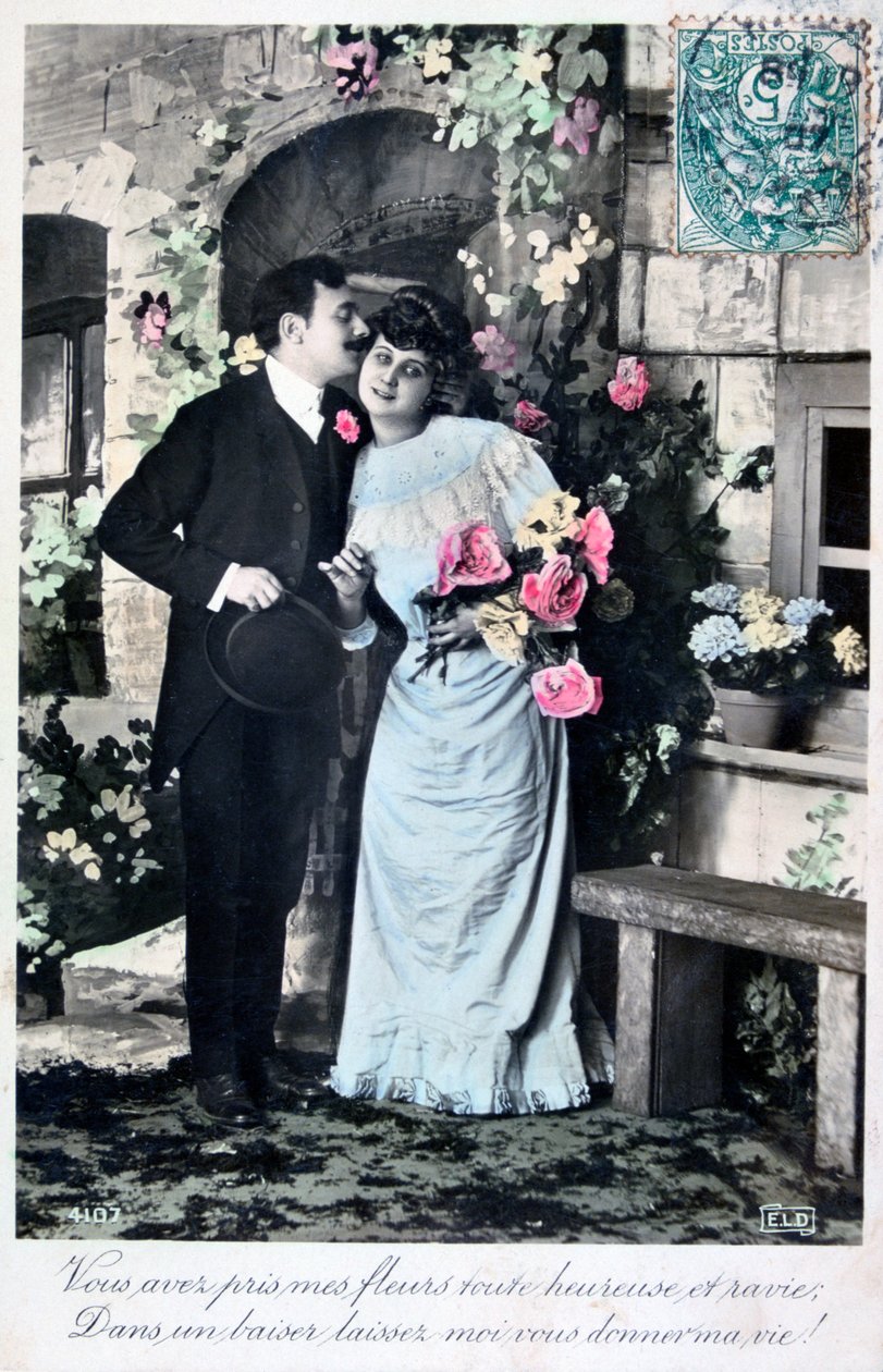 Francouzská romantická pohlednice, c1900 od Unbekannt