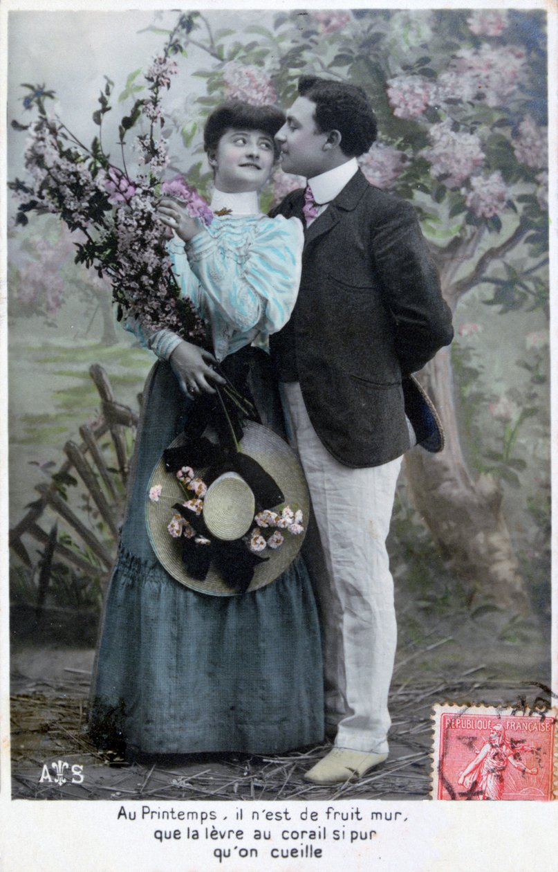 Francouzská romantická pohlednice, c1900 od Unbekannt