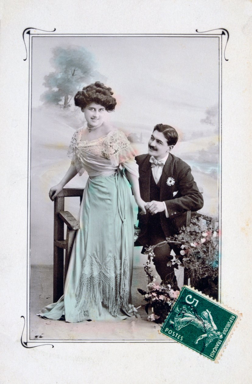 Francouzská romantická pohlednice, c1900 od Unbekannt