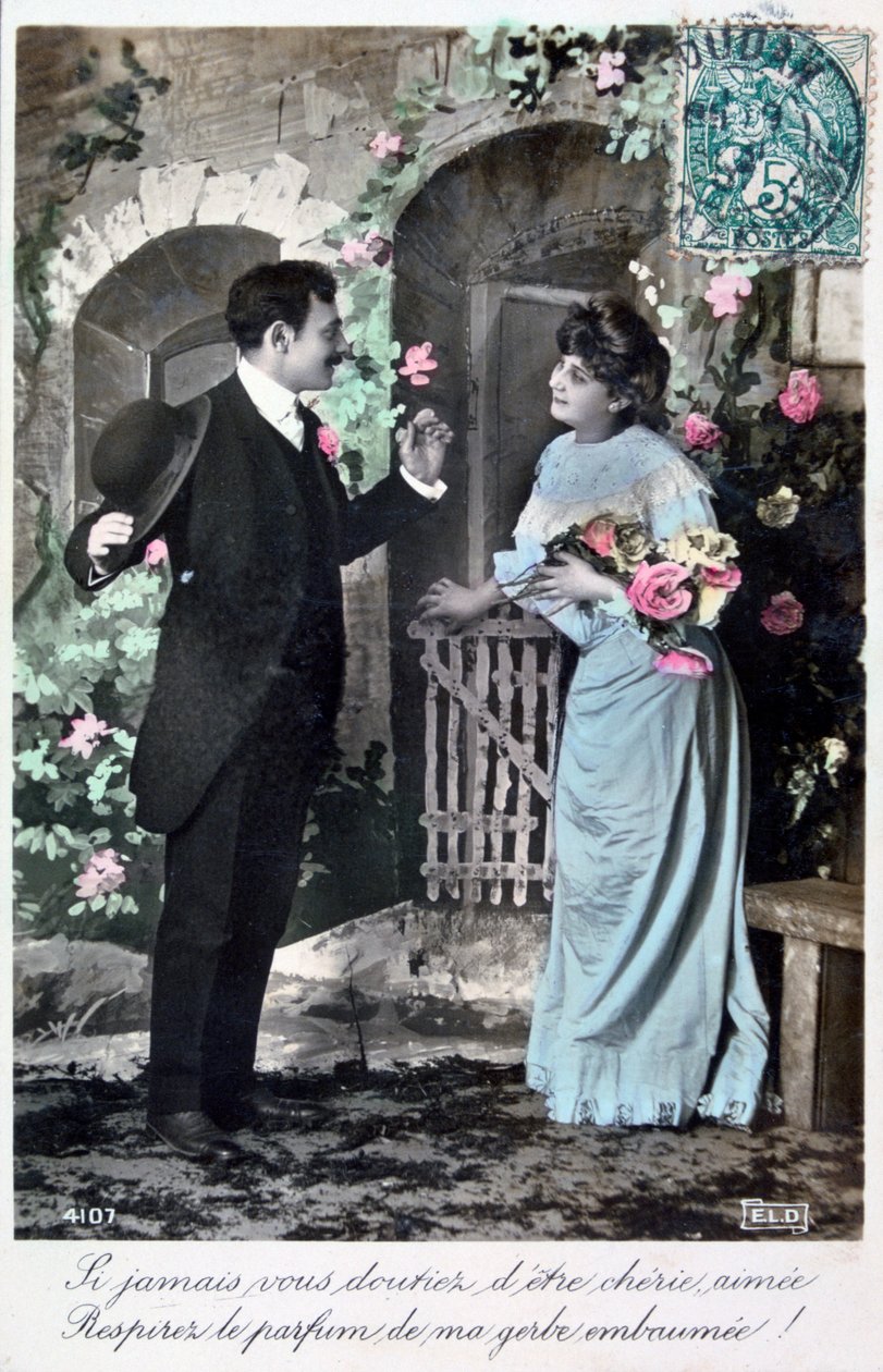 Francouzská romantická pohlednice, c1900 od Unbekannt