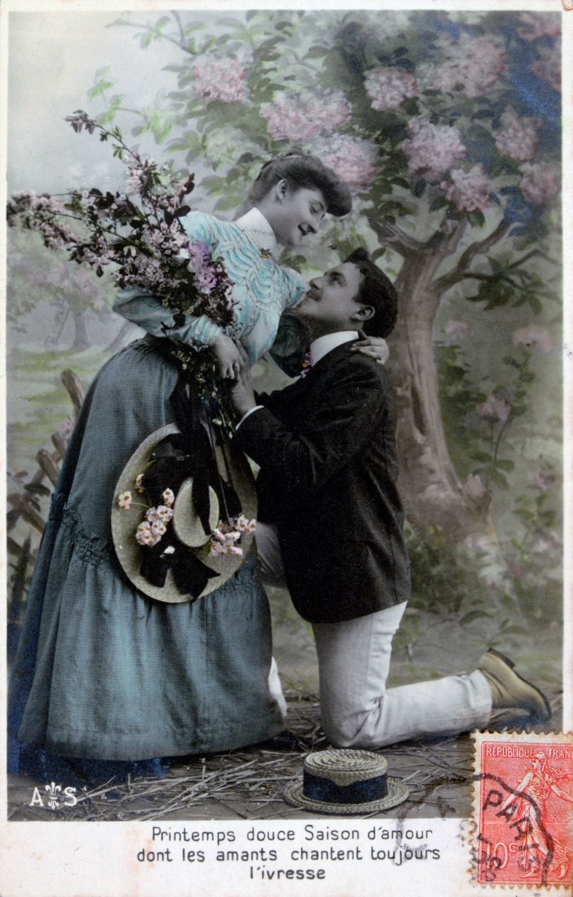 Francouzská romantická pohlednice, c1900 od Unbekannt